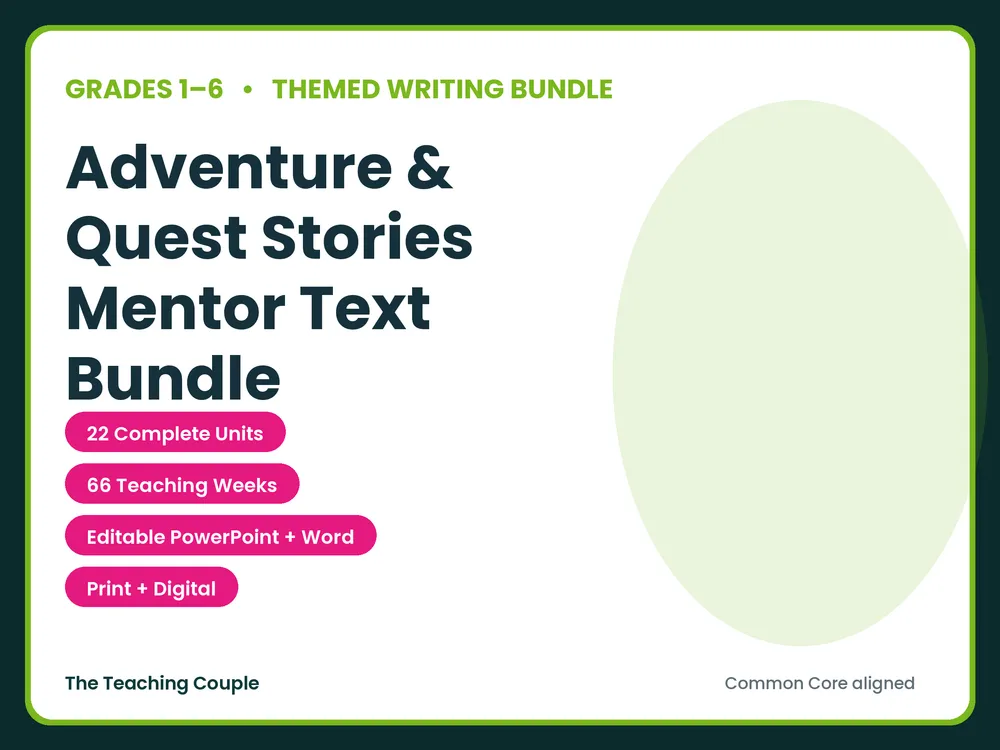 Adventure & Quest Stories Mentor Text Bundle | Grades 2-6 | 22 WAGOLL Packs | Editable .docx + .pptx