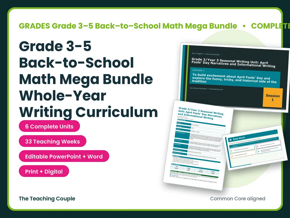 Back-to-School Math Mega Bundle | Grades 3-5 | 6 Units