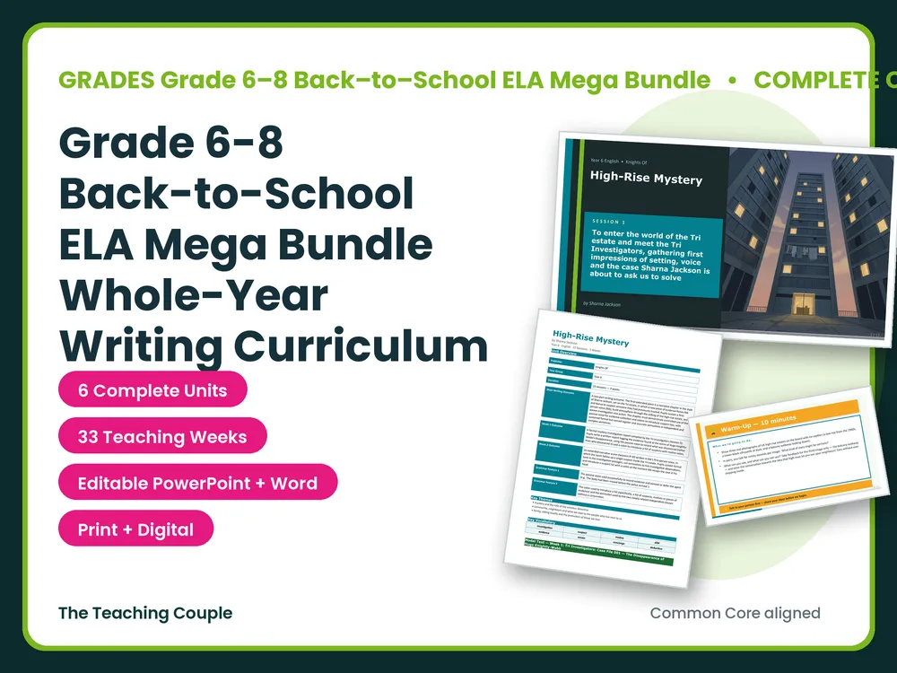 Back-to-School ELA Mega Bundle | Grades 6-8 | 6 Units