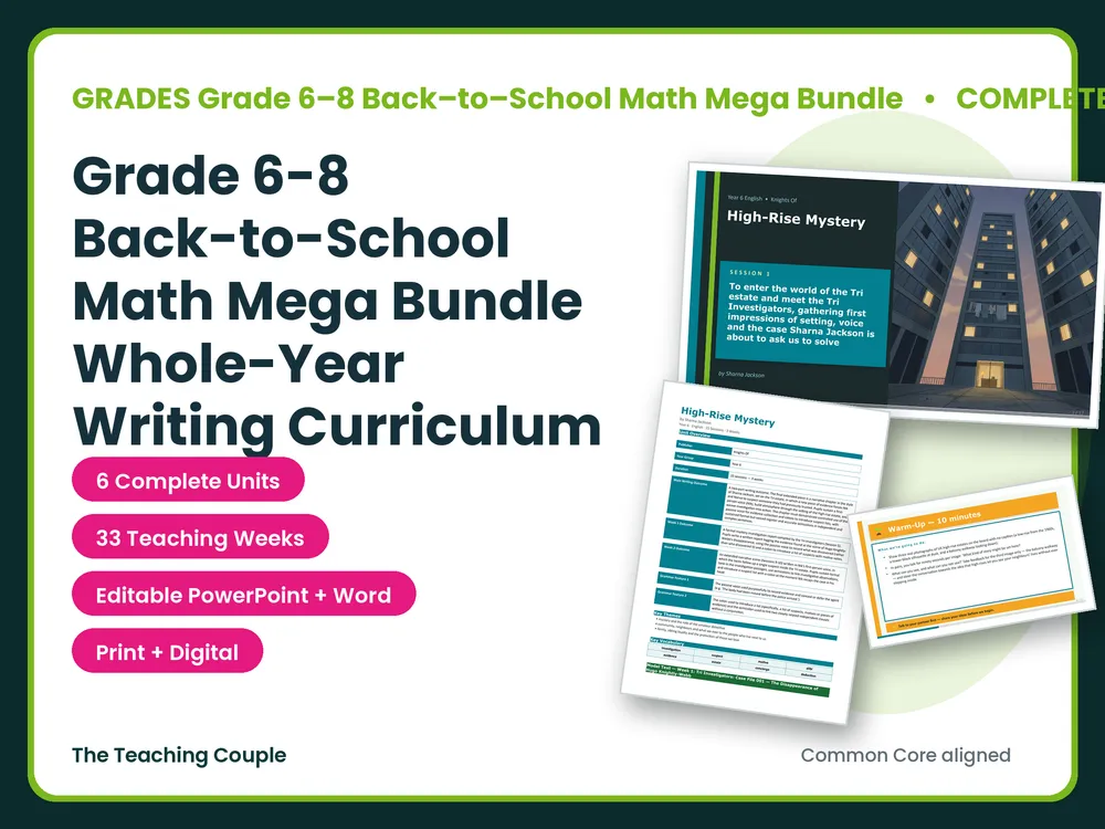 Back-to-School Math Mega Bundle | Grades 6-8 | 6 Units