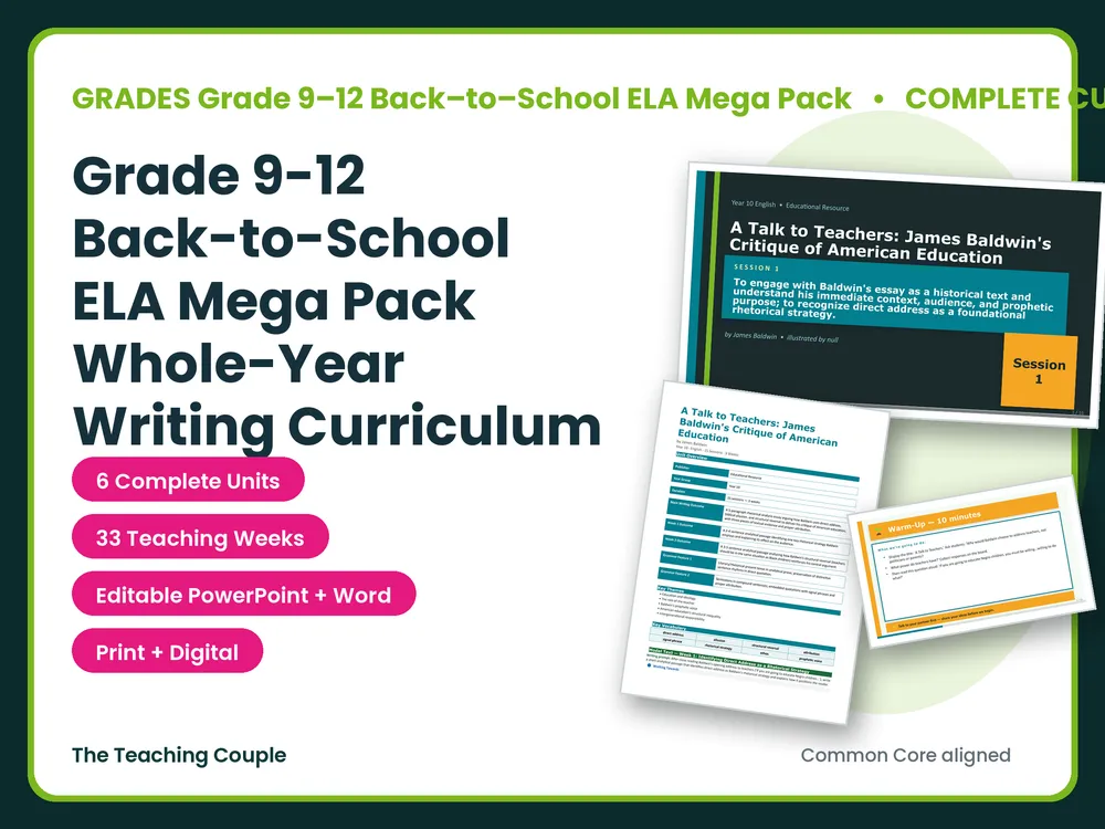 Back-to-School ELA Mega Bundle | Grades 9-12 | 6 Units
