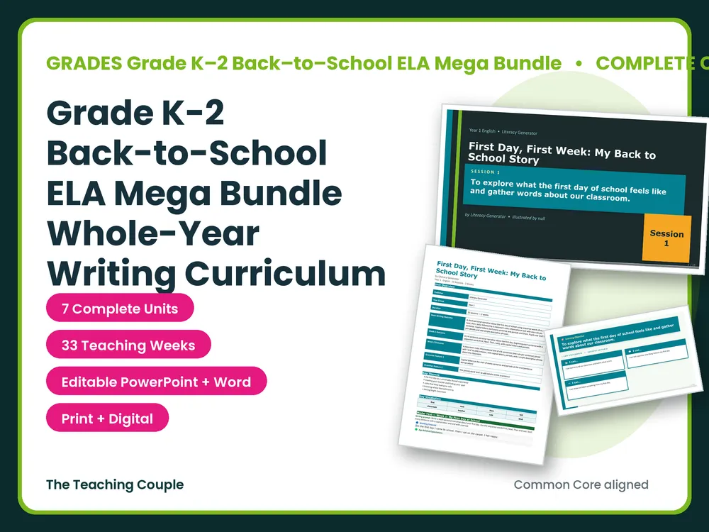 Back-to-School ELA Mega Bundle | Grades K-2 | 7 Units