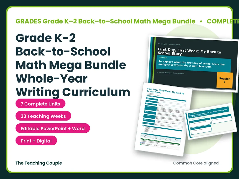 Back-to-School Math Mega Bundle | Grades K-2 | 7 Units