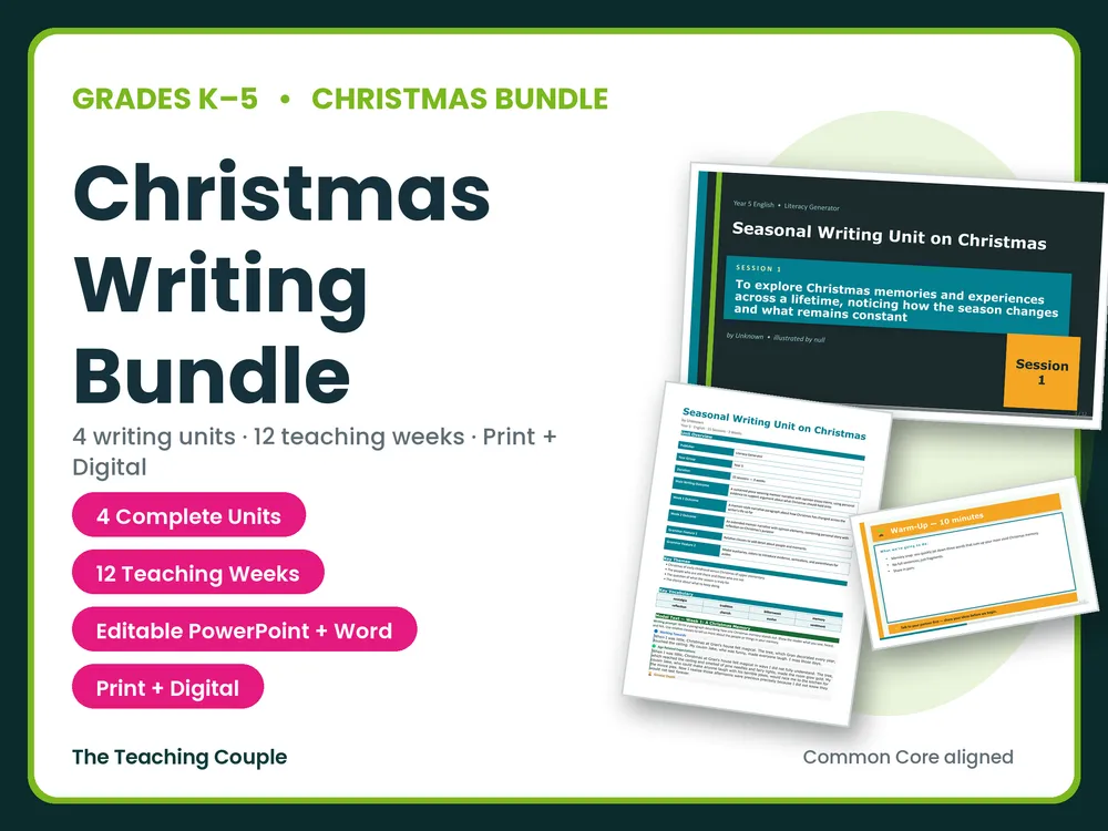 Christmas Writing Bundle | Grades K-5 | 4 Units