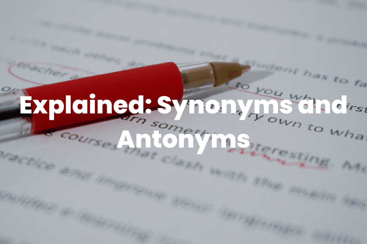 Synonyms and Antonyms