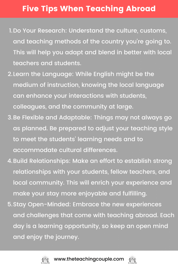 Five Tips When Teaching Abroad