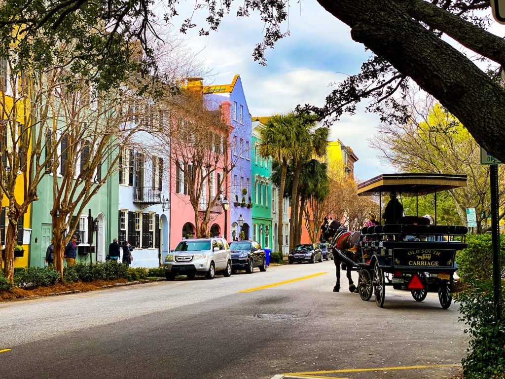 people riding on carriage on road during daytime