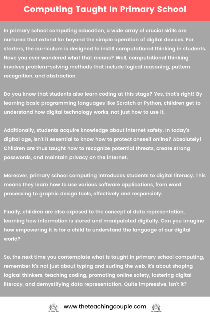 Computing Taught In Primary School