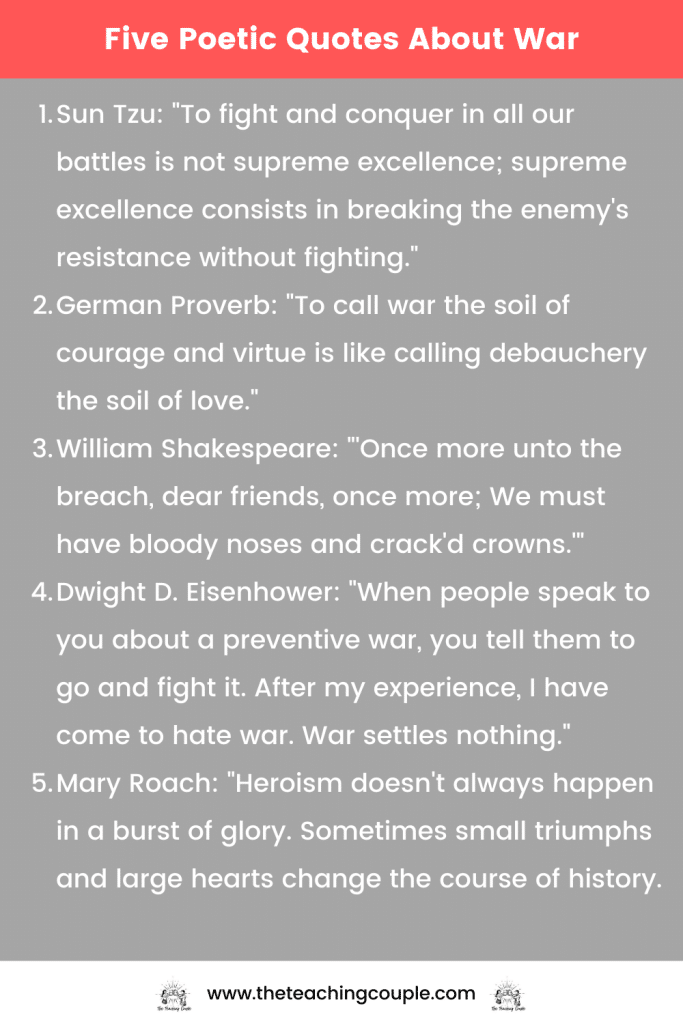 Five Poetic Quotes About War