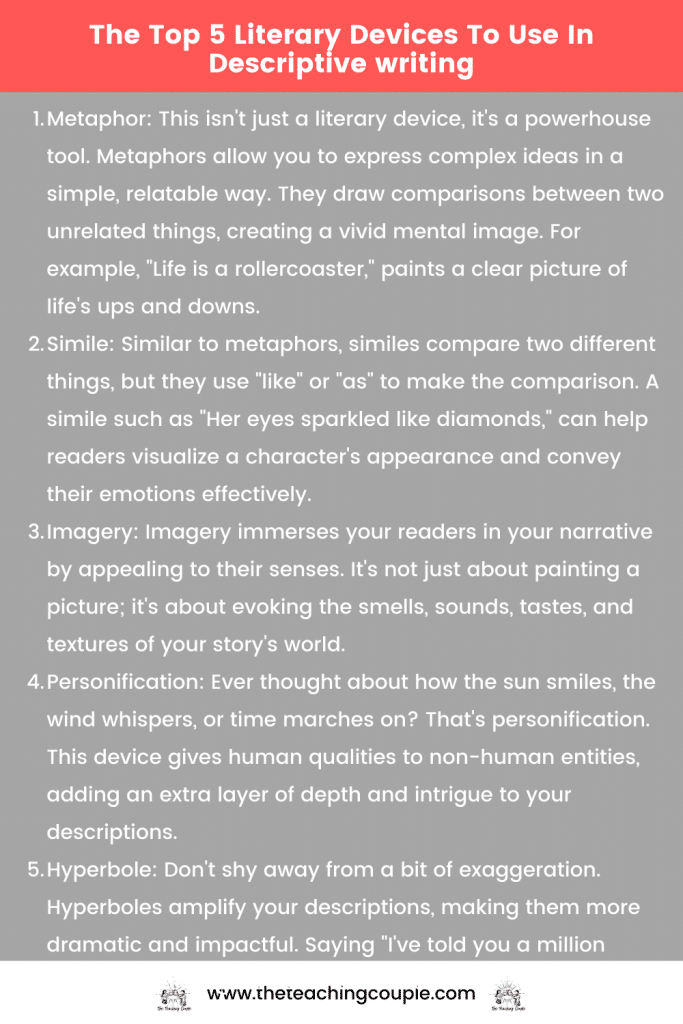 Descriptive writing tips