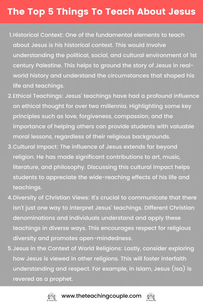 The Top 5 Things To Teach About Jesus