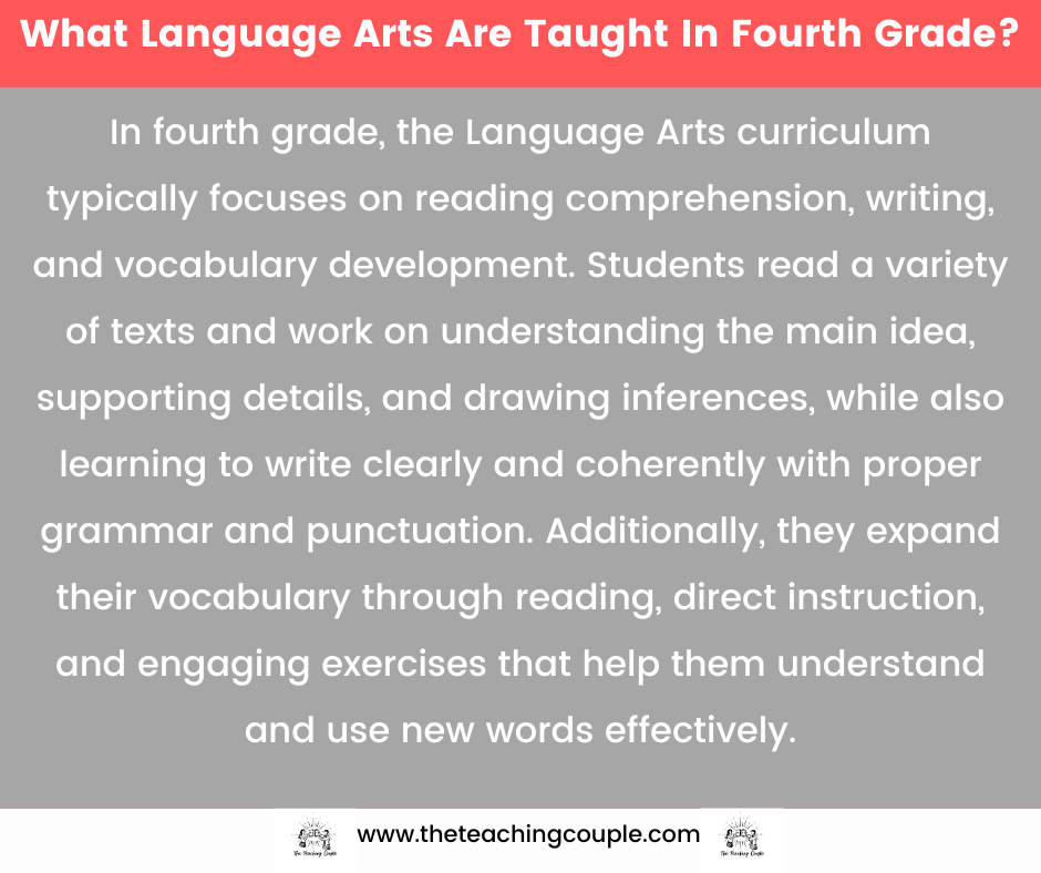 What Language Arts Are Taught In Fourth Grade?
