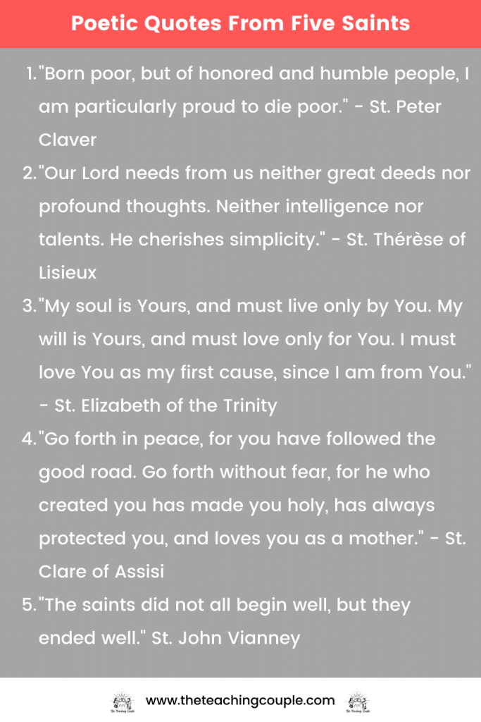 poetic quotes from five saints