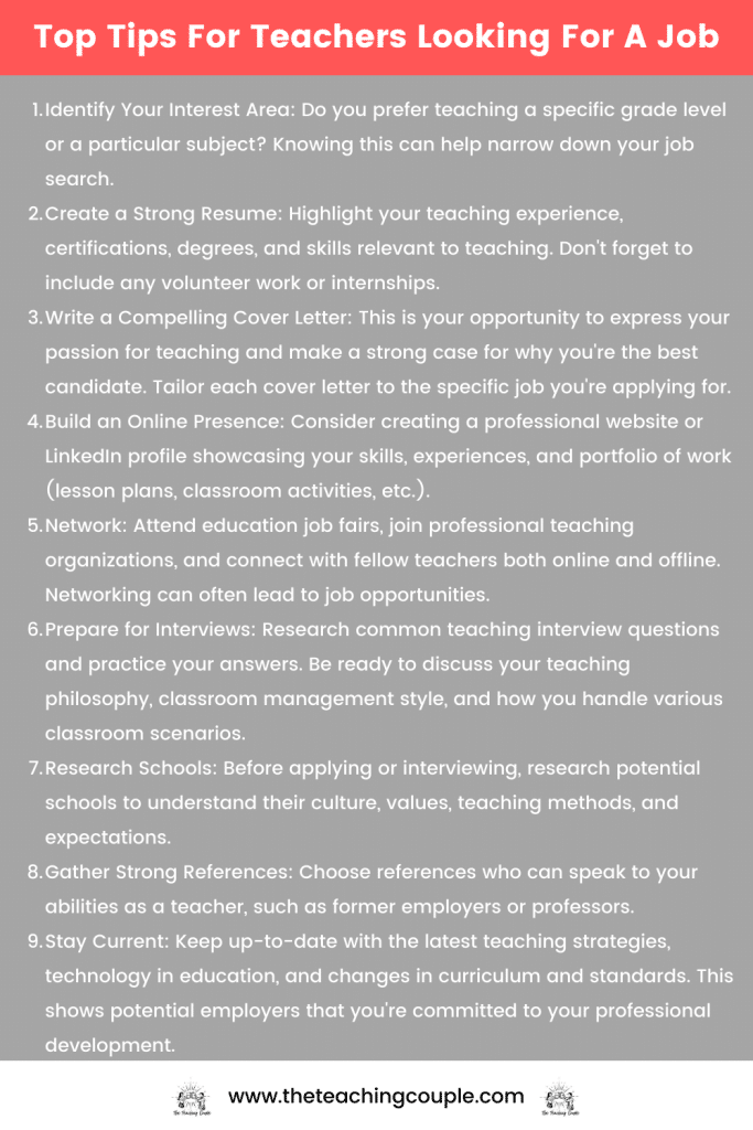 Top Tips For Teachers Looking For A Job