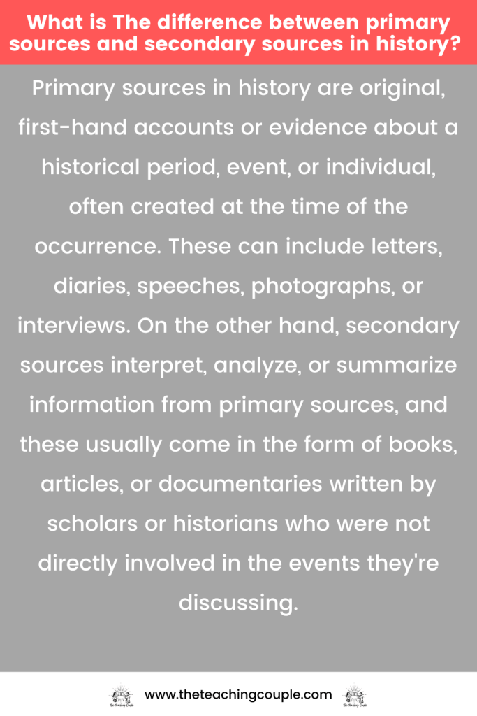 primary sources and secondary sources