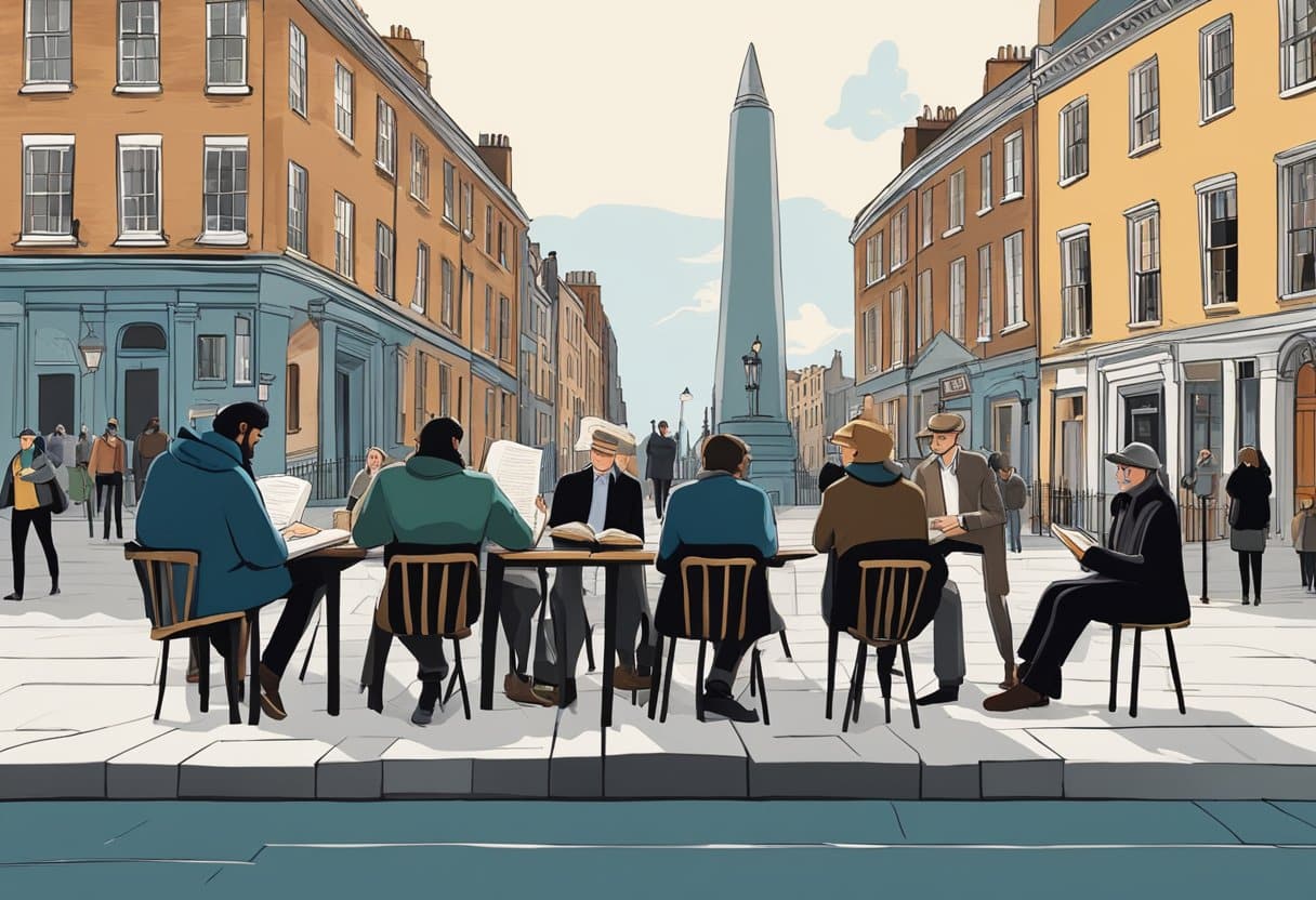 <h1>The Top Poets from Dublin: Unveiling Ireland's Literary Giants</h1>

<p>Dublin, a city with a longstanding literary heritage, has birthed a multitude of poets who have contributed significantly to both Irish and English poetry. This historic city, not only the capital of Ireland but also a UNESCO City of Literature, has been the cradle for some of the most influential voices in poetry. These Dublin-born poets, from the early pioneers to contemporary figures, have each brought their distinctive styles, enriching the tapestry of literature with works noted for their lyrical quality and depth.</p>
<p><img src="https://koala.sh/api/image/v2-5gheg-6hurn.jpg?width=1216&height=832&dream" alt=""></p>
<p>Over the centuries, Dublin has given rise to poets who have played pivotal roles in shaping the course of literary history. These literary figures have been instrumental in pioneering innovative styles and addressing themes ranging from the intimately personal to the broadly political, reflecting Dublin's complex history and culture. Their work spans the spectrum of emotion and experience, earning the city a reputation as a fountainhead of poetic talent.</p>
<h3>Key Takeaways</h3>
<ul>
<li>Dublin has a profound literary tradition, particularly in poetry.</li>
<li>Its poets have influenced both Irish and English literature through various eras.</li>
<li>The city continues to inspire new generations of poets and literary thinkers.</li>
</ul>

<h2>Pioneers of Irish Poetry</h2>
<p><img src="https://koala.sh/api/image/v2-5ghf3-ozrqr.jpg?width=1216&height=832&dream" alt=""></p>
<p>The legacy of Dublin's poets is deeply entrenched in the literary tapestry of Ireland, with figures like William Butler Yeats, George William Russell, and Thomas Moore spearheading a rich tradition of poetic excellence.</p>
<h3>William Butler Yeats</h3>
<p><strong>William Butler Yeats</strong> is a towering figure in Irish literature and a key proponent of the <strong>Irish Literary Revival</strong>. His work, including the iconic poem "<a href="https://interestingliterature.com/2019/12/best-poems-by-irish-poets/">The Lake Isle of Innisfree</a>," reflects a deep fascination with Irish folklore and mythology. Yeats' contribution to literature was recognised with the <strong>Nobel Prize in Literature</strong> in 1923, marking a significant moment in Ireland's cultural history.</p>
<h3>George William Russell (AE)</h3>
<p><strong>George William Russell</strong>, better known by his pseudonym <strong>'AE'</strong>, played a significant role in the cultural renaissance of Ireland. His poetry often explored themes of mysticism and theosophy, diverging from conventional topics of the era. <strong><a href="https://meanwhileinireland.com/ten-best-irish-poets-all-time-ranked/">Russell's</a></strong> contributions were instrumental in moulding the Irish nation's literary identity during the early 20th century.</p>
<h3>Thomas Moore</h3>
<p>Thomas Moore is revered for his lyricism and the role he played in popularising Irish music through his work "Irish Melodies." His sentimental and patriotic songs, including "<a href="https://interestingliterature.com/2019/12/best-poems-by-irish-poets/">The Minstrel Boy</a>," have become an integral part of Ireland's national heritage, earning him a place among the eminent pioneers of Irish poetry.</p>

<h2>Modern Voices in Irish Literature</h2>
<p><img src="https://koala.sh/api/image/v2-5ghft-pywc2.jpg?width=1216&height=832&dream" alt=""></p>
<p>Dublin has been a fertile ground for poetry, nurturing voices that resonate with both the history and contemporary life of Ireland. The capital's poetic output remains particularly robust, with poets such as Seamus Heaney, Eavan Boland, and Paula Meehan offering distinctive perspectives through their works.</p>
<h3>Seamus Heaney</h3>
<p>Seamus Heaney, born in 1939, is often celebrated for his rich explorations of rural life and Irish identity. His poem "<a href="https://www.poetryfoundation.org/poems/47555/digging-56d222e4ac893">Digging</a>" provides a poignant reflection on the generational continuity of the land and labour, revealing a deep connection between the poet and his forebears. Meanwhile, "Mid-Term Break," another of Heaney's well-known pieces, deals with personal tragedy in a restrained yet profoundly moving way.</p>
<h3>Eavan Boland</h3>
<p>Eavan Boland's writing carves out a space for women within the tapestry of Irish literature. Her poem, "<a href="https://www.theirishroadtrip.com/famous-irish-authors-and-writers/">The Lost Land</a>," invites readers into a candid examination of the complexities of Irish identity, memory, and mother-daughter relationships. Boland's work often challenges the traditional narratives of Irish history and myth, asserting a vision that honours the ordinary and intimate aspects of life.</p>
<h3>Paula Meehan</h3>
<p>Dublin-born Paula Meehan is recognised for her vivid and evocative poetry that interlaces urban experience with mythic and historic elements. Her collection "The War Horse" is a powerful testament to the durability of nature and the human spirit in the context of a rapidly changing Dublin. Meehan's work often reflects on themes of displacement, belonging, and resilience, embedding a sense of social justice in her verse.</p>

<h2>Dublin's Contribution to the 20th Century</h2>
<p><a href="https://www.youtube.com/watch?v=kjOTGtNLxUQ&embed=true">https://www.youtube.com/watch?v=kjOTGtNLxUQ&embed=true</a></p>
<p>Dublin has been the birthplace of many influential poets and writers who left an indelible mark on 20th-century literature. Several of Dublin's literary talents were pivotal in shaping modernist and postmodernist writing.</p>
<h3>James Joyce</h3>
<p>James Joyce was an Irish novelist and short story writer whose modernist works are celebrated for their deep exploration of the human condition. His most renowned novel, <strong>Ulysses</strong>, presents a day in the life of Dublin through an innovative narrative style. It is widely recognised as a monumental achievement in literature and is known for its intricate links to the fabric and streets of Dublin itself.</p>
<h3>Samuel Beckett</h3>
<p>Another giant in Dublin's literary landscape is <strong>Samuel Beckett</strong>, a playwright, novelist, and poet well-regarded for his contributions to the modernist movement. Beckett's work, which includes the radio play <strong>Cascando</strong>, is celebrated for its profound existential themes and innovative use of language. He was awarded the <strong>Nobel Prize in Literature</strong> in 1969, recognising his impact on the narrative structure in literature.</p>
<h3>Brendan Behan</h3>
<p><strong>Brendan Behan</strong> was a renowned Irish poet, short story writer, and playwright whose works reflect the vibrant storytelling tradition of Dublin. His plays received attention not only in Ireland but also in <strong>New York</strong>, where he achieved significant criticism and acclaim. Behan's bold, witty writing contributed to Dublin's reputation as a centre of literary excellence.</p>

<h2>Literary Innovation and Criticism</h2>
<p><img src="https://koala.sh/api/image/v2-5ghhk-fnxrc.jpg?width=1216&height=832&dream" alt=""></p>
<p>Dublin has not only birthed a multitude of renowned poets who have been pivotal to literature but it has also been a fertile ground for literary criticism that has shaped the understanding of literary work globally.</p>
<h3>Jonathan Swift</h3>
<p>Jonathan Swift is often credited for his unbending use of satirical prose to criticise contemporary political and social issues. He authored the famous satirical work, <em>Gulliver's Travels</em>, which showcases his prowess in criticising the political landscape of his time, cunningly enveloped within a narrative of adventure.</p>
<h3>Oscar Wilde</h3>
<p>Oscar Wilde's sharp wit and flamboyant style made him one of the most significant playwrights of the late Victorian era. Perhaps the most profound of his critical outputs is <em>The Ballad of Reading Gaol</em>, a poem that reflects on the brutal realities of the penal system, inspired by his own imprisonment.</p>
<h3>W.B. Yeats</h3>
<p>William Butler Yeats stands out for his influential poetic voice that resonated with Irish identity and politics, epitomised by the poignant piece, <em>Easter 1916</em>. This poem serves as a potent critique and memorial of the events of the Easter Rising, threading the connection between Irish history and the powerful currents of its literary expression.</p>

<h2>Contemporary Poetry and Its Direction</h2>
<p><a href="https://www.youtube.com/watch?v=a-LYP8QB-J4&embed=true">https://www.youtube.com/watch?v=a-LYP8QB-J4&embed=true</a></p>
<p>Contemporary Dublin poetry thrives, marked by distinct voices that continue to narrate, question, and redefine the urban landscape. Through their works, these poets contribute to the perpetual mapping of Dublin's cultural and poetic topography.</p>
<h3>Patrick Kavanagh</h3>
<p>He remains an inimitable figure in Dublin's literary scene, even years after his passing. Kavanagh's legacy in modern poetry is often encapsulated by "<a href="https://www.panmacmillan.com/blogs/literary/our-favourite-irish-poets">On Raglan Road</a>," a piece that marries lyrical depth with the simplicity of everyday life. His verse captures the essence of Dublin through a lens that is both pastoral and personal.</p>
<h3>Eiléan Ní Chuilleanáin</h3>
<p>Ní Chuilleanáin's poetry is a conduit for transformative experiences. Her work, noted for its <a href="https://www.panmacmillan.com/blogs/literary/our-favourite-irish-poets">sweeping metaphor</a>, navigates the complexities of interiority and the spiritual realm. As a Dublin-based poet, her contributions are pivotal in forging the contemporary direction of Irish poetry.</p>
<h3>Paul Muldoon</h3>
<p>Dublin's contemporary poetry scene is elevated by voices like Paul Muldoon, whose innovation in form and language has heralded a new generation of poetic expression. His collections, acclaimed for ingenuity, have earned him accolades and solidified his standing within the community. Works like "<a href="https://academic.oup.com/edited-volume/34448/chapter/292292786">The Golden Hook</a>" and "<a href="https://www.ucd.ie/specialcollections/themes/poetry/">White Water</a>" demonstrate the evolving narrative and aesthetic of Dublin's poetry.</p>