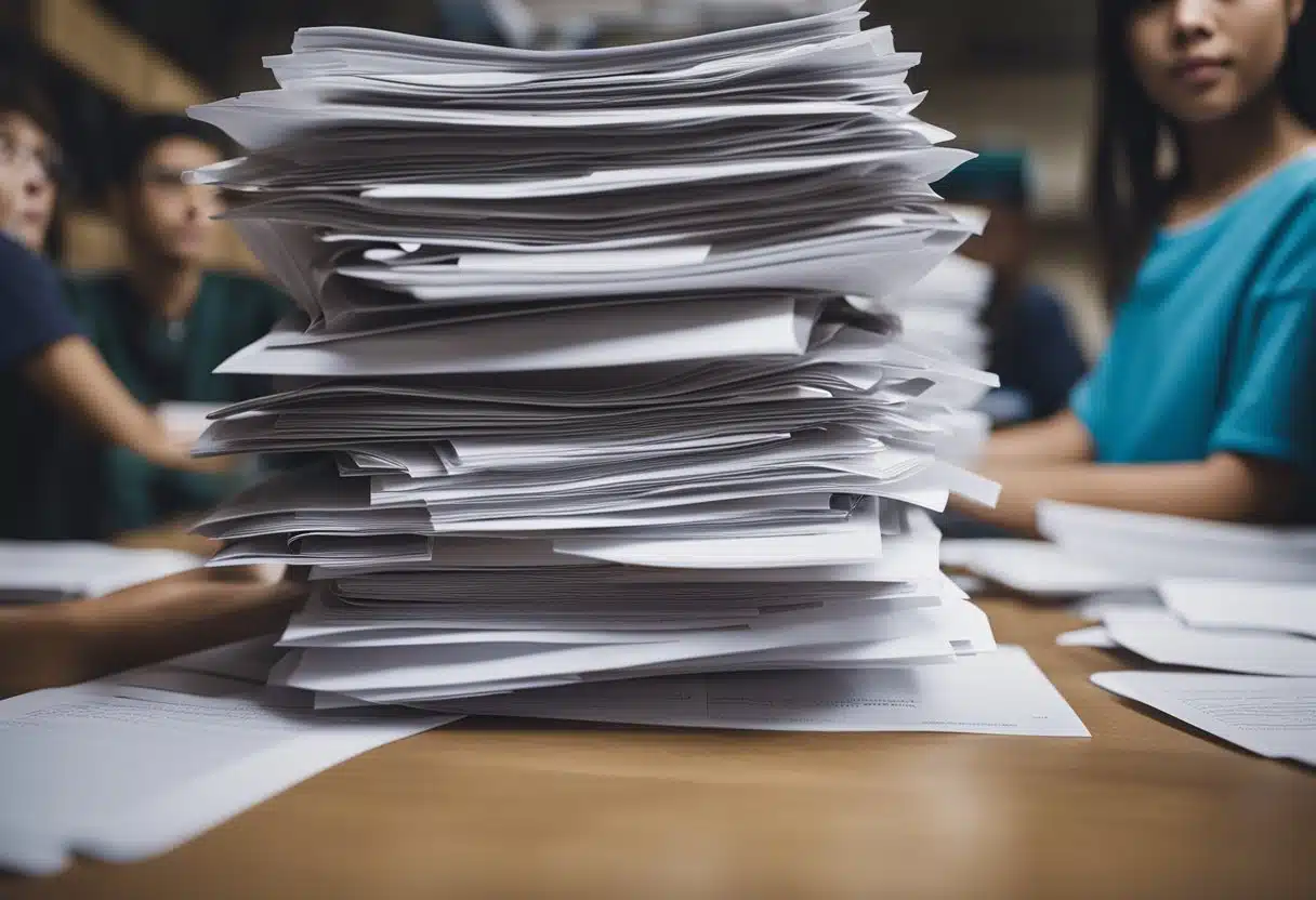 A pile of discarded Year Six SATs papers lies untouched in a corner, as students engage in hands-on, collaborative learning activities