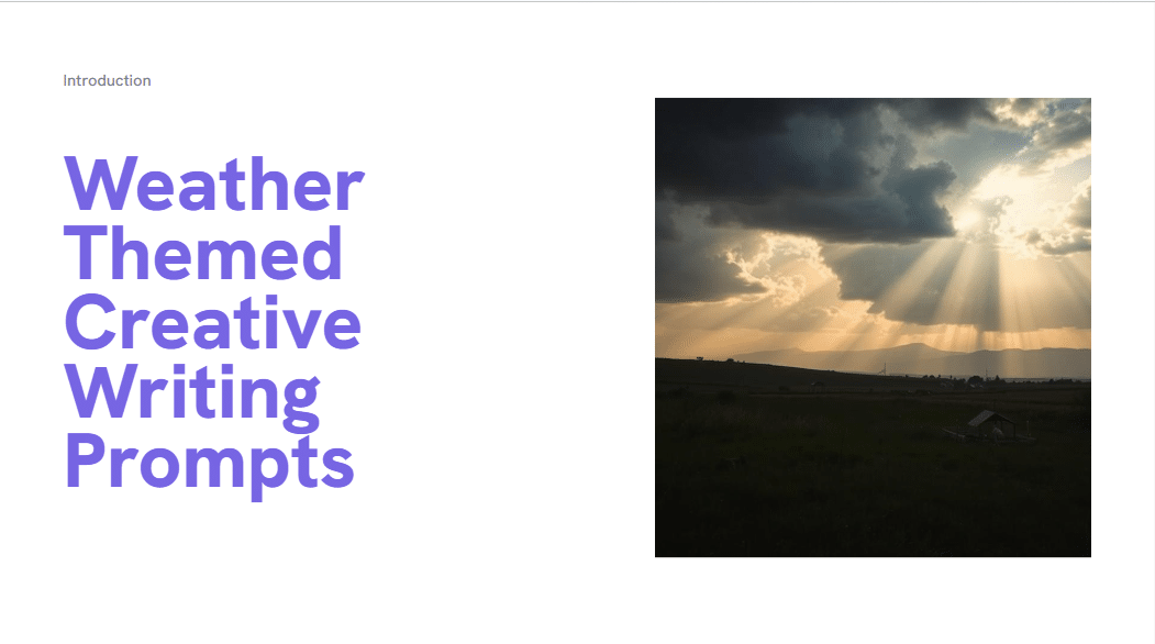 Weather Themed Creative Writing Prompts - 20 Images - Powerpoint